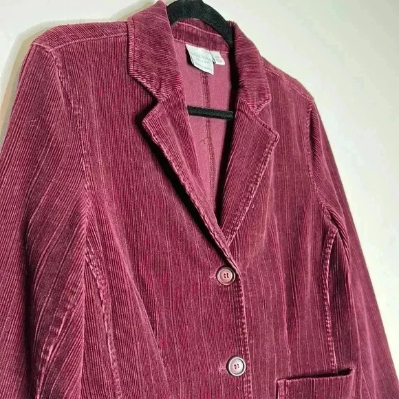 Sonoma Three Button Corduroy Burgundy Blazer - Picture 7 of 13